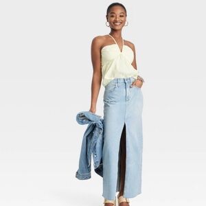Universal Thread, Light Denim Maxi Skirt With Front Slit, EUC, 17/18 Or XXL